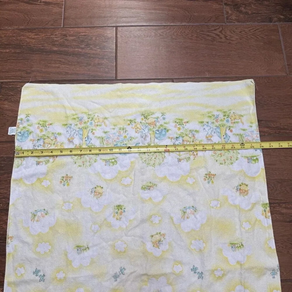 Vtg Dundee Baby Receiving Blanket Pastel Yellow Forest Animals Gender Neutral